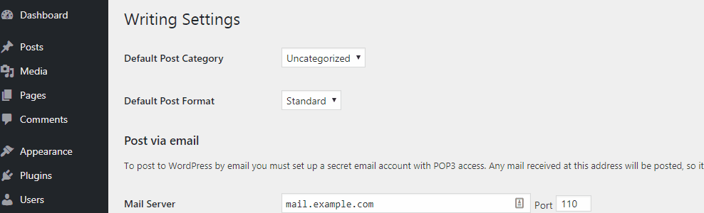 Grunnstillingar í WordPress bakendi