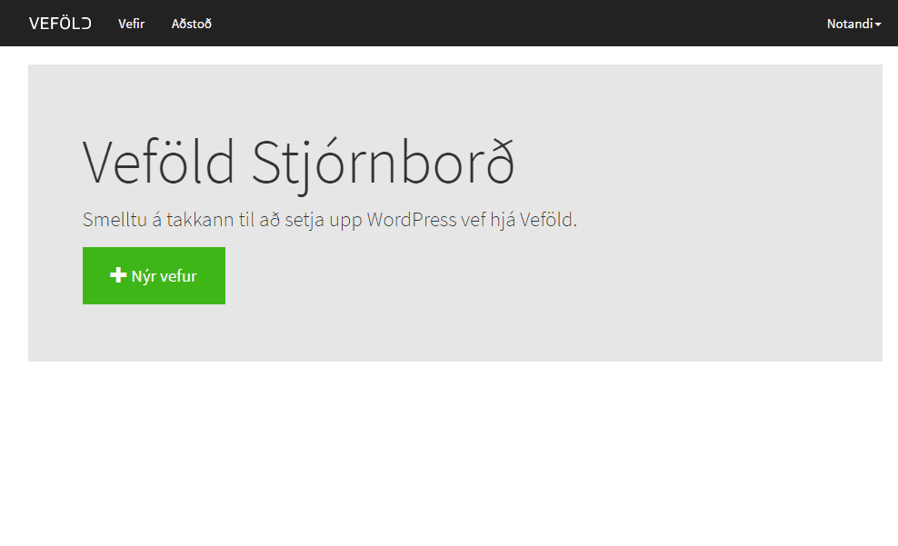 Veföld stjórnborð