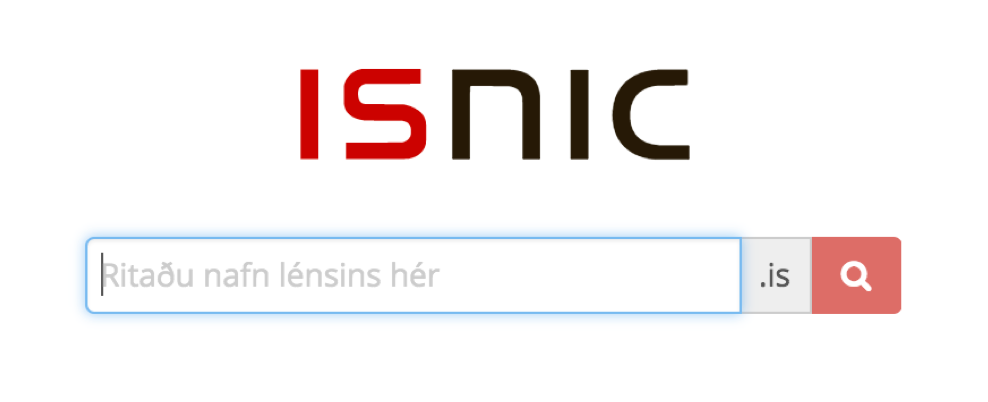 Mynd af ISNIC leitarglugga