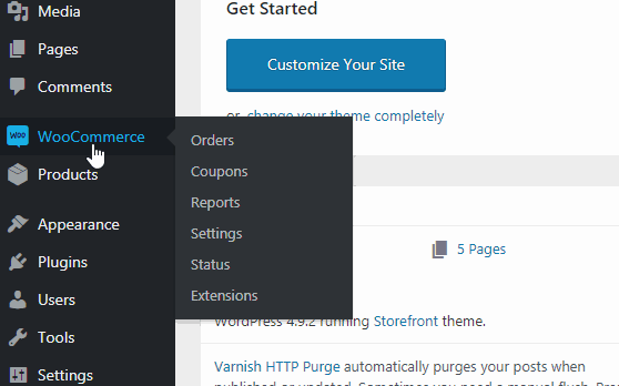 WooCommerce bakendi shipping