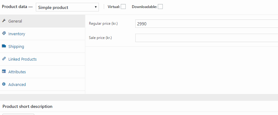 WooCommerce vörur með eiginleikum