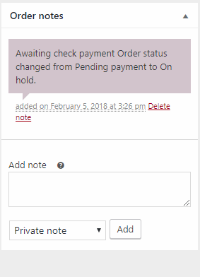 WooCommerce notes